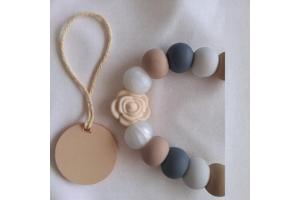 Speenkoord roos grijs beige wit parelmoer