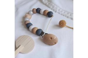 Speenkoord roos grijs beige wit parelmoer