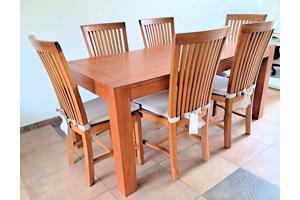 Eettafel en stoelen, prachtig sterk en mooi