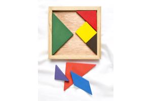 Lg-imports Houten Vormenpuzzel 12 Cm 7 Stukjes - Tangram