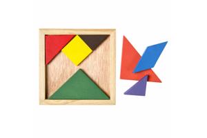 Lg-imports Houten Vormenpuzzel 12 Cm 7 Stukjes - Tangram