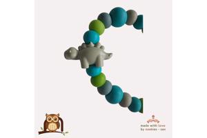 nr 27 noekies Speenkoord dino turquoise khaki