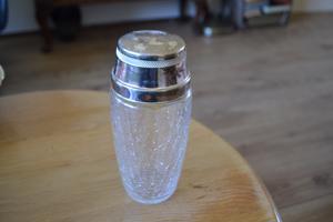 Kristalkaraffen ,Shaker met zilverdeksel Kristalasbak