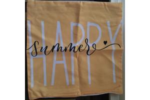 Set van 4 kussenhoezen mosterdgeel bloem en tekst 40x40cm