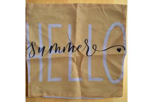 Set van 4 kussenhoezen mosterdgeel bloem en tekst 40x40cm