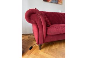 Drie-zits bank Bordeaux rood Chesterfield