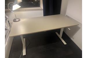 IKEA TROTTEN Bureau zit/sta, wit, 160x80 cm