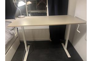 IKEA TROTTEN Bureau zit/sta, wit, 160x80 cm