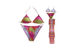 3 delig Bikini set roze geel XXL