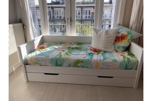 Bedombouw WIT 90x200 met lade voor extra matras