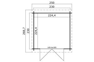 Blokhut Indi 230x230 Onbehandeld vuren