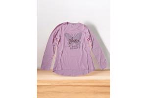 Seagull longsleeve t-shirt rose vlinder glitter 158/164