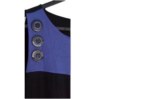 Stretchy jurk zwart paars S/M