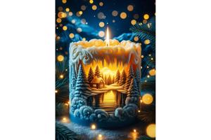 nr 70 Diamond Painting landschap kaars 50x40cm (vierkant)