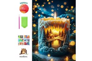 nr 70 Diamond Painting landschap kaars 50x40cm (vierkant)