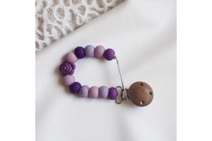 Speenkoord roosje paars lila