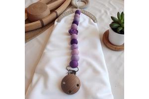 Speenkoord roosje paars lila