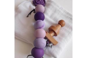 Speenkoord roosje paars lila