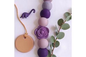 Speenkoord roosje paars lila