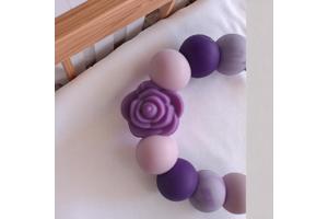 Speenkoord roosje paars lila