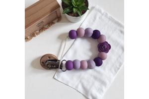 Speenkoord roosje paars lila
