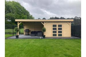 Vuren Topvision Bosuil, 300 x 300 en luifel 400 cm