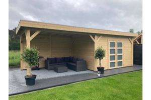 Vuren Topvision Bosuil, 300 x 300 en luifel 400 cm