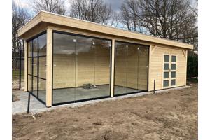 Vuren Topvision Bosuil, 300 x 300 en luifel 400 cm