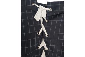 Rok geruit marineblauw met veters M