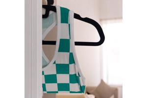 Playsuit groen wit geblokt S