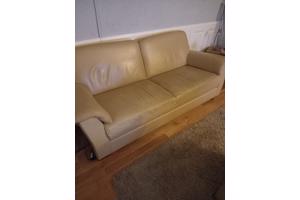 Leren bank en fauteuil