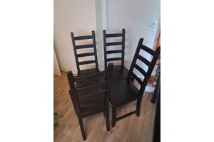 4x eet-tafel stoelen zwart