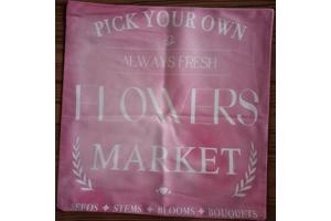 Set van 4 kussenhoezen tulp en fiets lichtroze groen 45x45cm