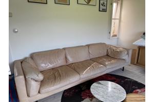Aangeboden Lange leren bank 1.70m