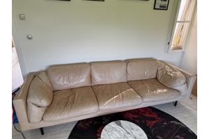 Aangeboden Lange leren bank 1.70m