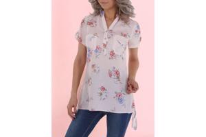 Metrofive bloemen tuniek shirt lichtroze S/36