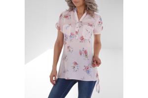 Metrofive bloemen tuniek shirt lichtroze S/36