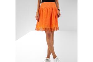 Drole de Copine rok gaatjes patroon oranje S/M 36/38