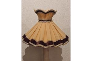 Vintage Tafellamp - Albast & Messing Voet - Geplooide Kap