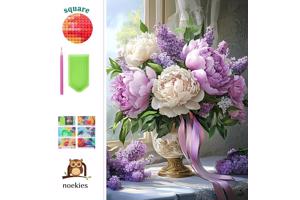 nr 54 Diamond Painting bloemen 50x40cm (vierkant)