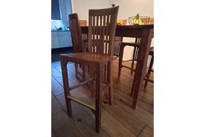 Hoge teakhouten eethoek