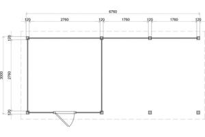 Tuinhuis met Overkapping Lelystad 300x300cm + 400cm