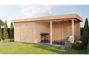 Tuinhuis met Overkapping Lelystad 300x300cm + 400cm