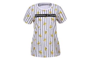 Glo-story strak getailleerd t-shirt wit banana strike S