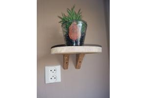 teak rack slide houten wand plank 18cm