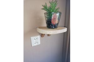 teak rack slide houten wand plank 18cm