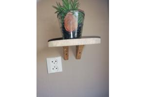 teak rack slide houten wand plank 18cm