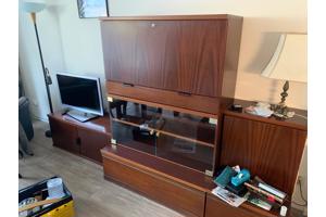 Vintage wandkast mahonie 3 onderdelen