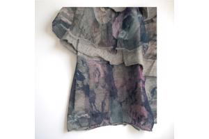 Mini rok met laagjes van kant grijs L/XL