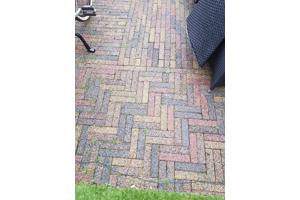 Bont gekleurde waaltjes en betonnen borders